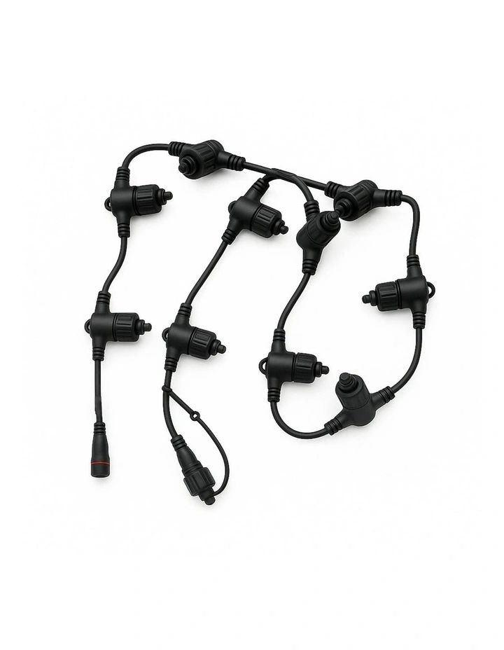 Commercial Connectable Curtain Light Main Cable - 10 Outputs 1M in Black image 1
