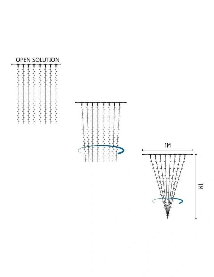 Commercial Connectable Curtain Light Main Cable - 10 Outputs 1M in Black image 4