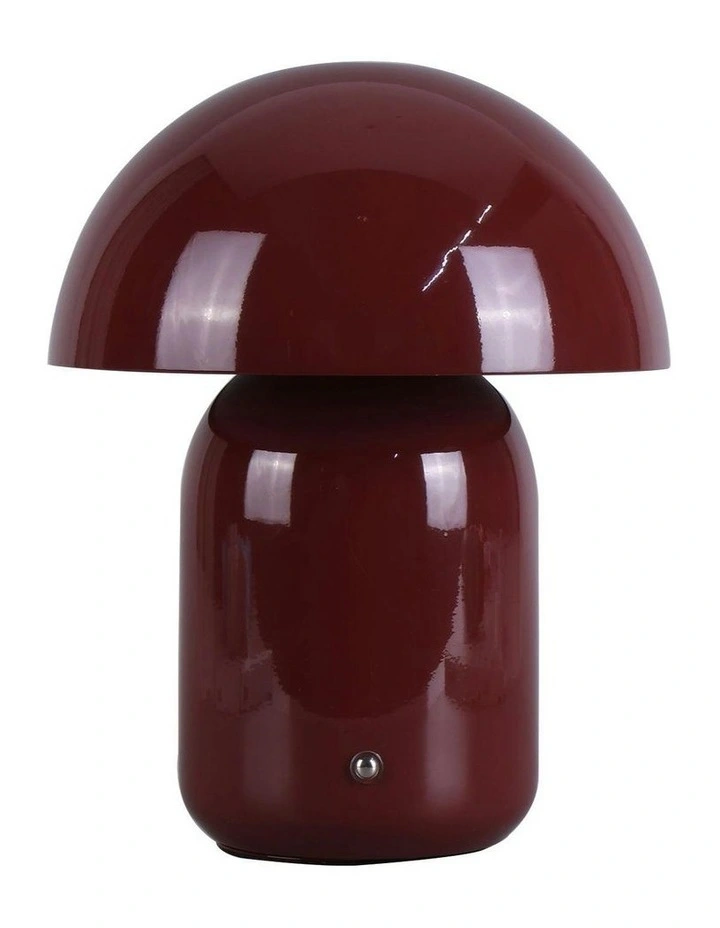 USB Rechargeable Mushroom LED Table Lamp in Red image 1
