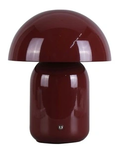 USB Rechargeable Mushroom LED Table Lamp in Red