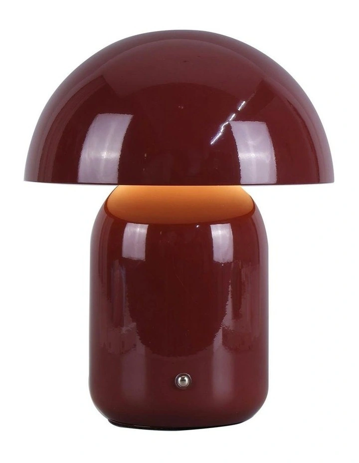USB Rechargeable Mushroom LED Table Lamp in Red image 2