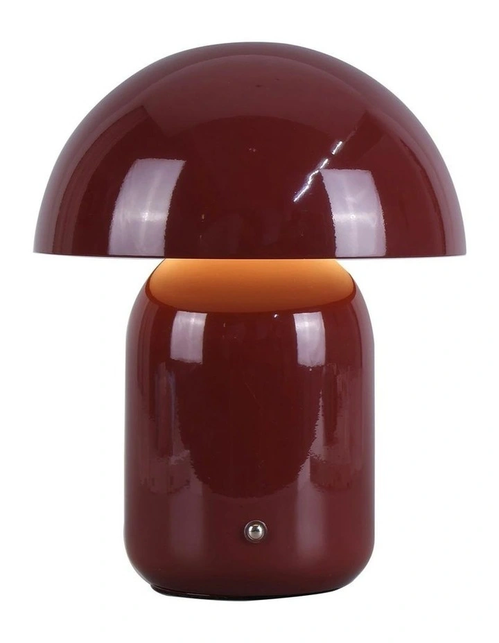 USB Rechargeable Mushroom LED Table Lamp in Red image 2
