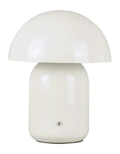 USB Rechargeable Mushroom LED Table Lamp in White