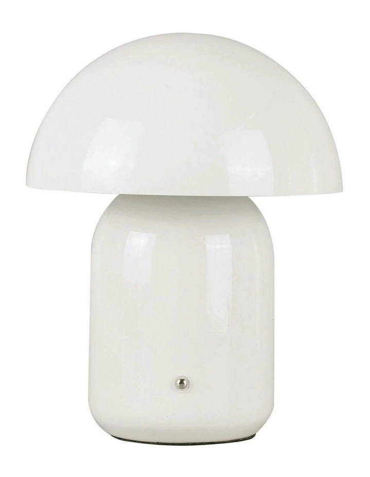 USB Rechargeable Mushroom LED Table Lamp in White image 1