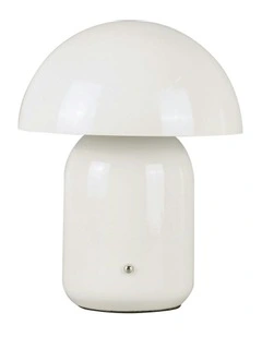 USB Rechargeable Mushroom LED Table Lamp in White