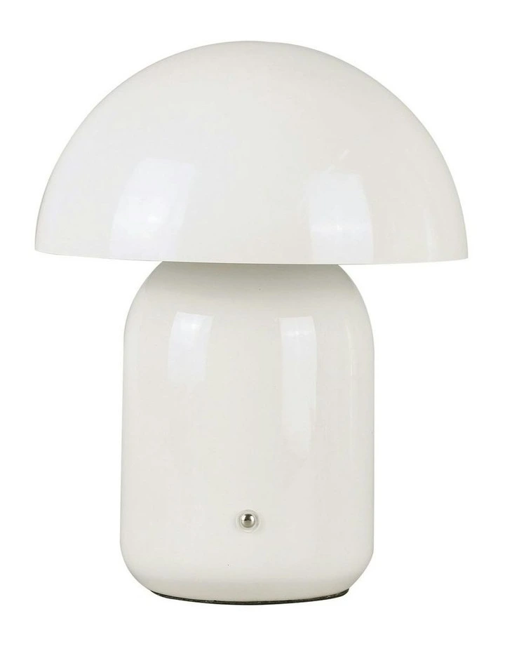 USB Rechargeable Mushroom LED Table Lamp in White image 1