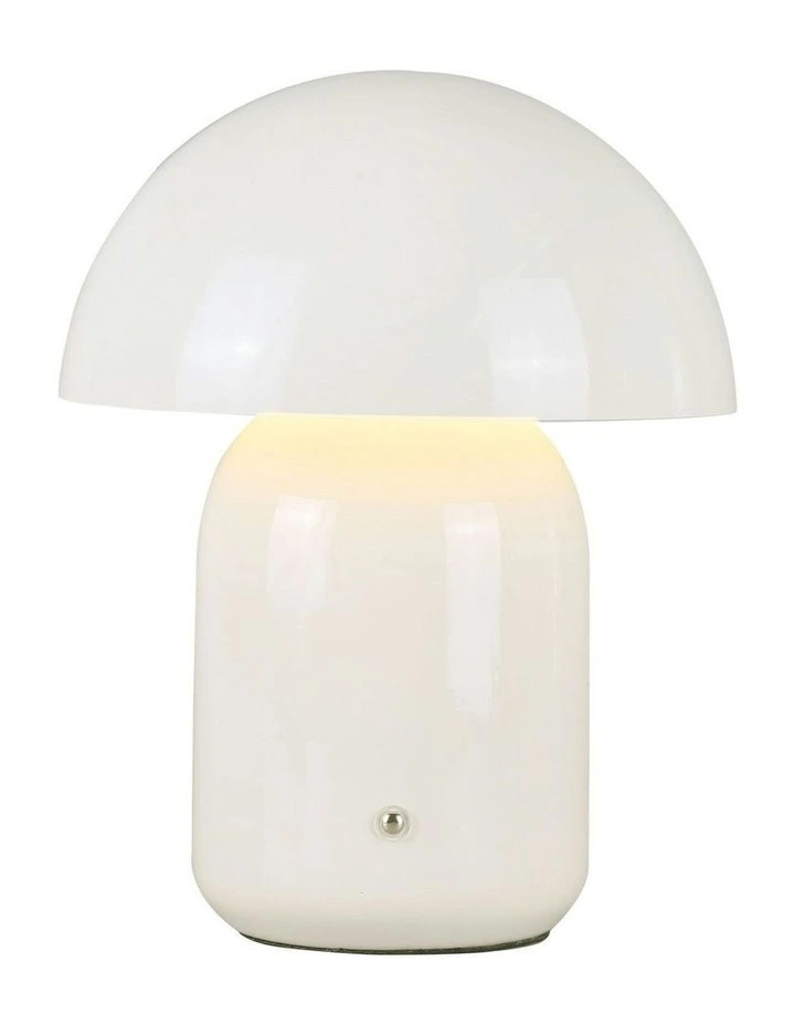 USB Rechargeable Mushroom LED Table Lamp in White image 2