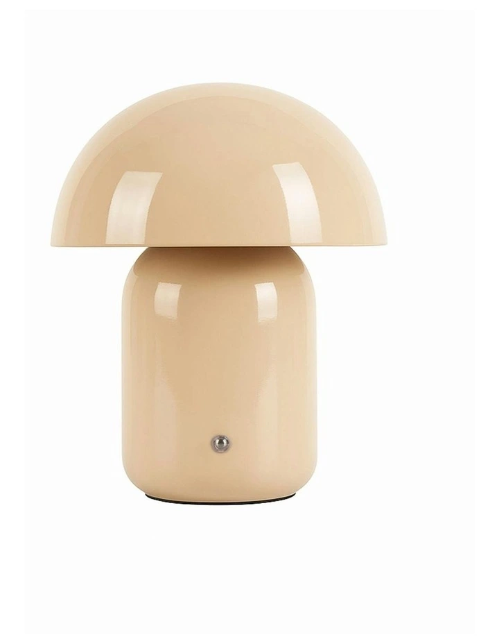 USB Rechargeable Mushroom LED Table Lamp in Taupe image 1
