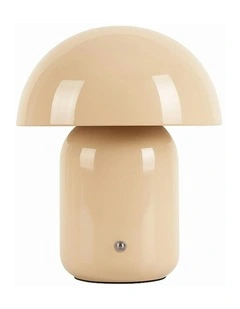 USB Rechargeable Mushroom LED Table Lamp in Taupe