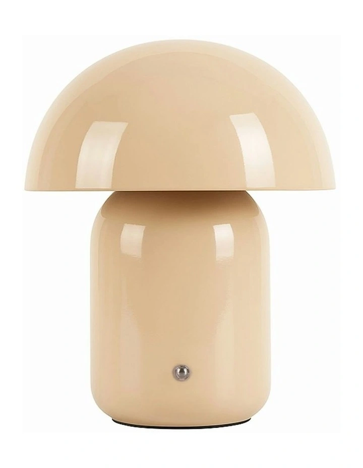 USB Rechargeable Mushroom LED Table Lamp in Taupe image 1