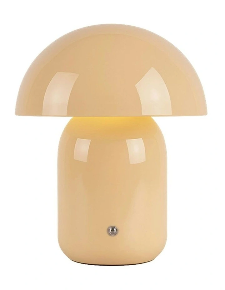 USB Rechargeable Mushroom LED Table Lamp in Taupe image 2