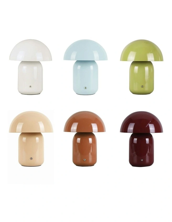 USB Rechargeable Mushroom LED Table Lamp in Taupe image 7