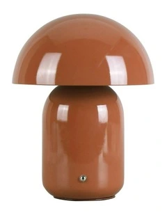 USB Rechargeable Mushroom LED Table Lamp in Clay