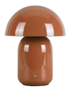 USB Rechargeable Mushroom LED Table Lamp in Clay