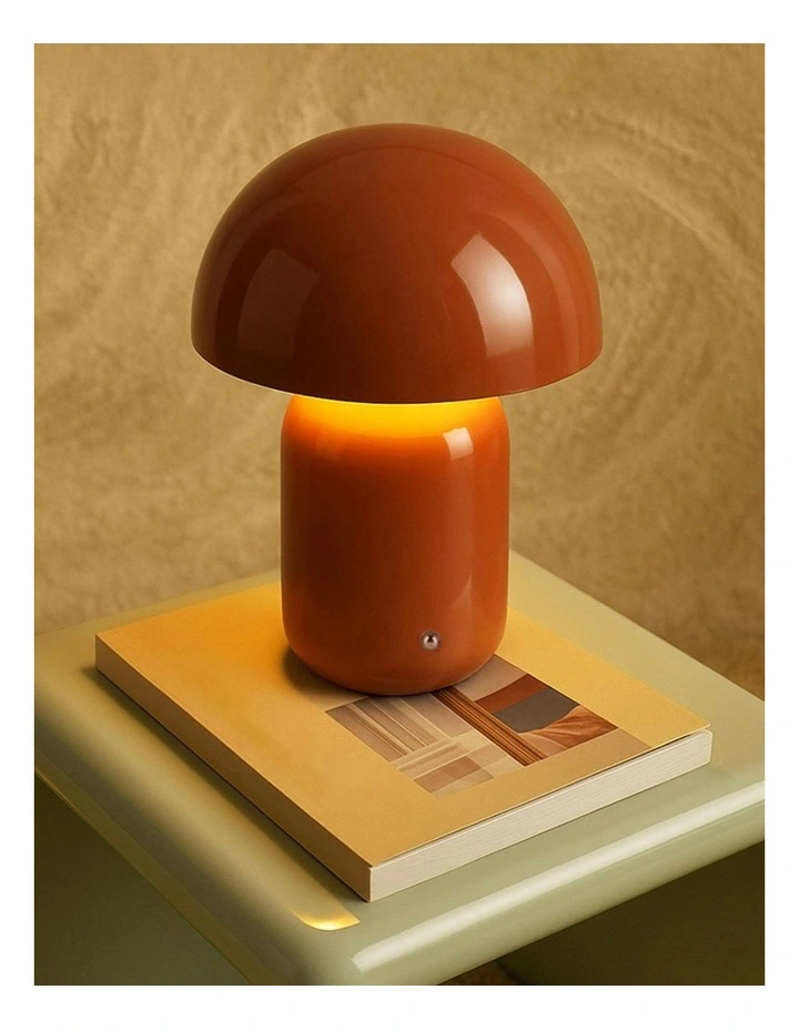 USB Rechargeable Mushroom LED Table Lamp in Clay image 4