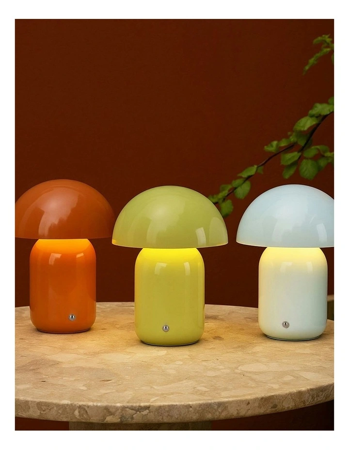 USB Rechargeable Mushroom LED Table Lamp in Clay image 5