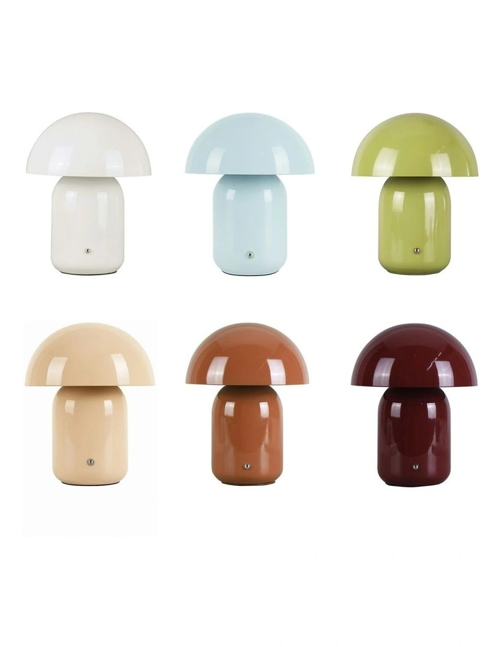 USB Rechargeable Mushroom LED Table Lamp in Clay image 7