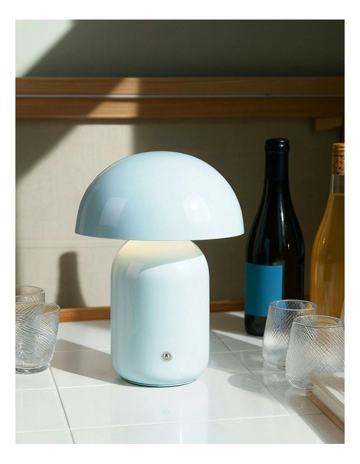 USB Rechargeable Mushroom LED Table Lamp in Pale Blue image 6
