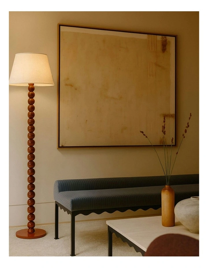 Pearl Orb Floor Lamp in Rust image 6