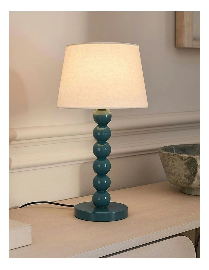 Pearl Orb Table Lamp in Cyan image 3
