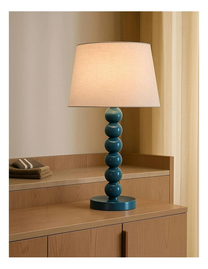 Pearl Orb Table Lamp in Cyan image 4
