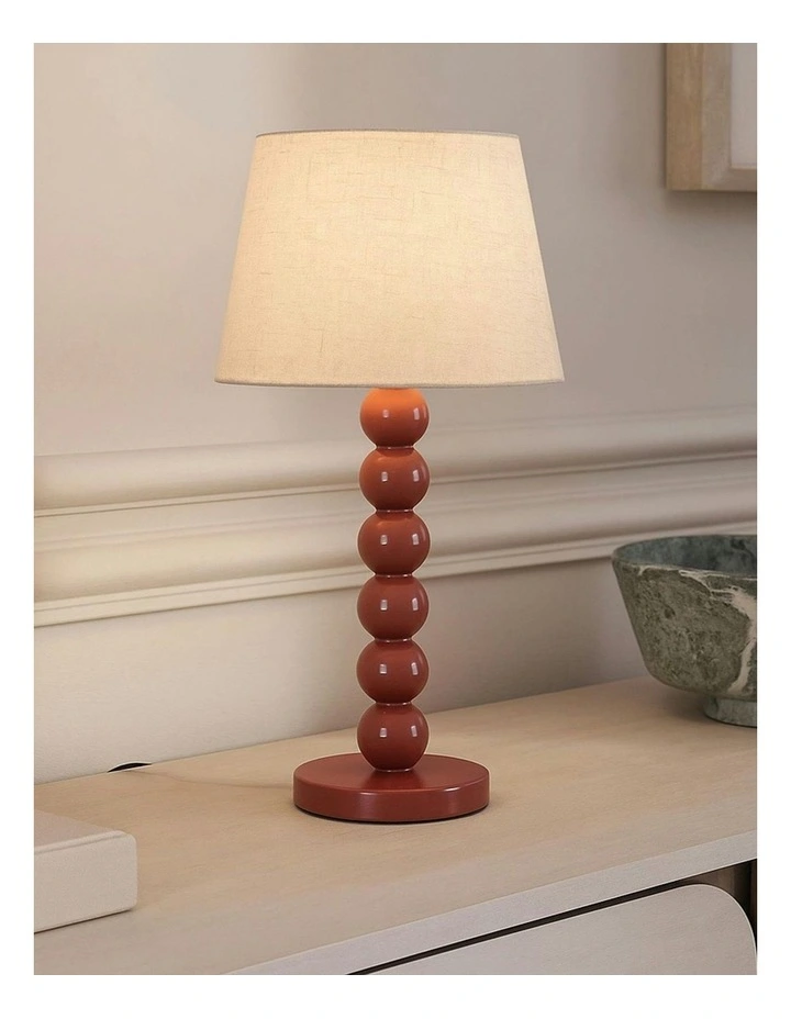 Pearl Orb Table Lamp in Rust image 3