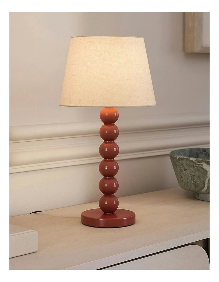 Pearl Orb Table Lamp in Rust image 3
