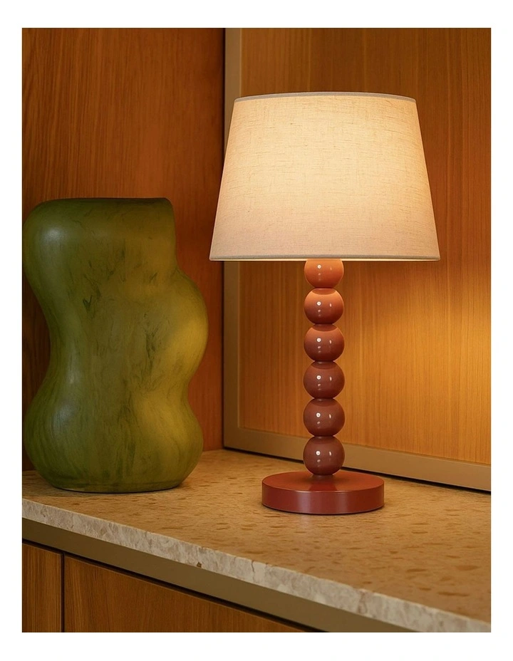 Pearl Orb Table Lamp in Rust image 4
