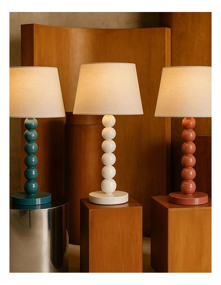 Pearl Orb Table Lamp in Rust image 7