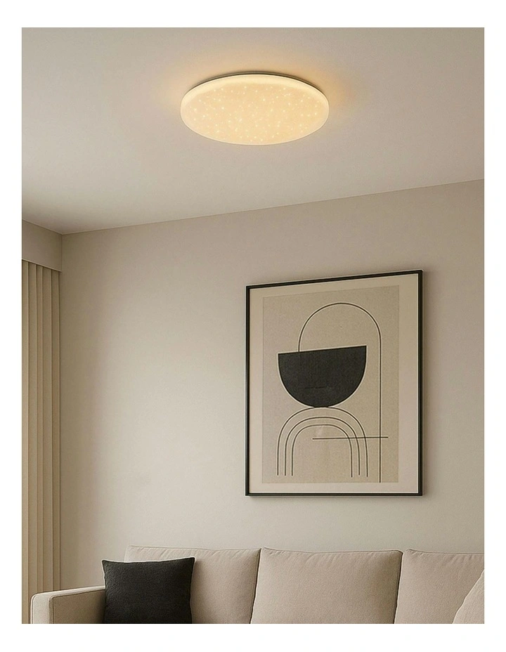 Starry Glow Tri Colour Dimmable Small LED Ceiling Light in White image 4