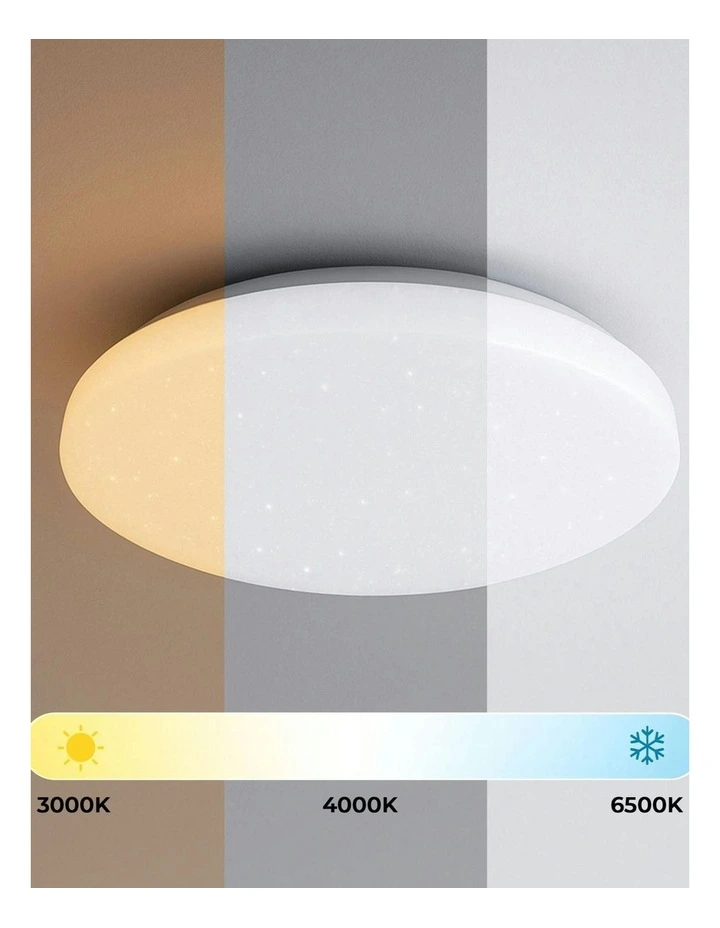 Starry Glow Tri Colour Dimmable Small LED Ceiling Light in White image 5