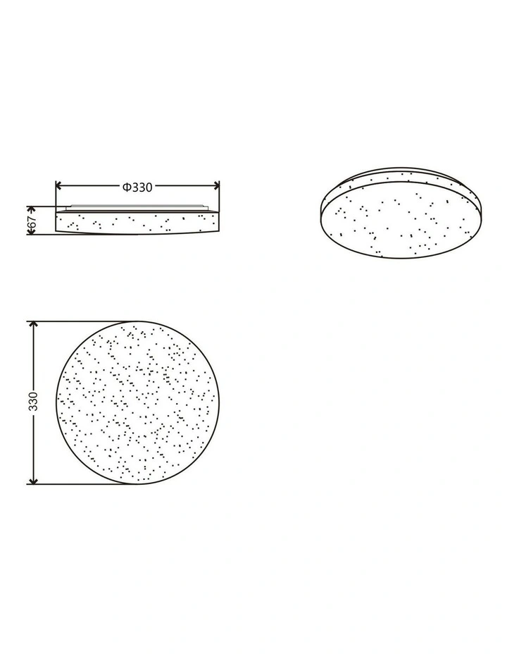 Starry Glow Tri Colour Dimmable Medium LED Ceiling Light in White image 6