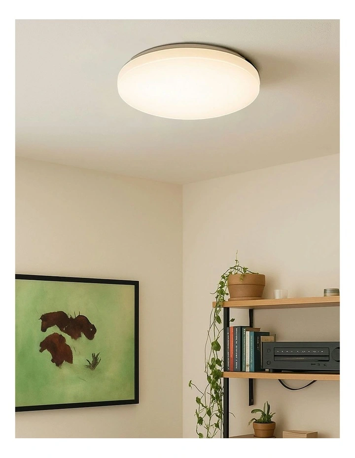 Elaine Tri Colour Dimmable Large LED Ceiling Light in White image 3
