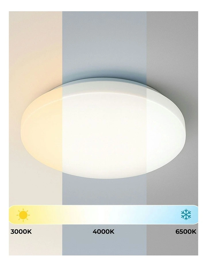 Elaine Tri Colour Dimmable Large LED Ceiling Light in White image 4