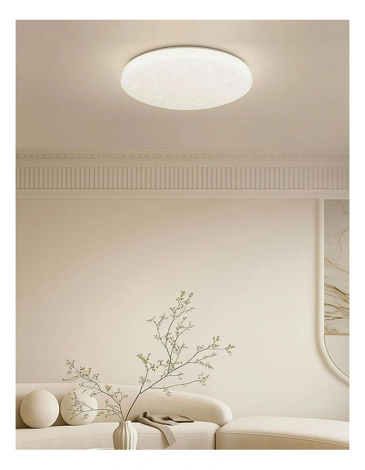 Starry Glow Tri Colour Dimmable Large LED Ceiling Light in White image 4