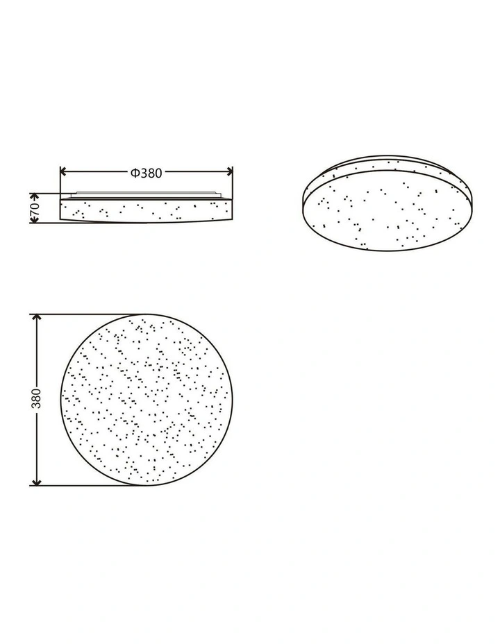 Starry Glow Tri Colour Dimmable Large LED Ceiling Light in White image 6