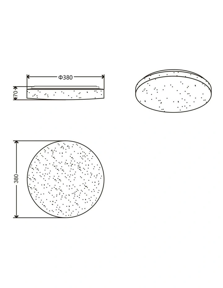 Starry Glow Tri Colour Dimmable Large LED Ceiling Light in White image 6