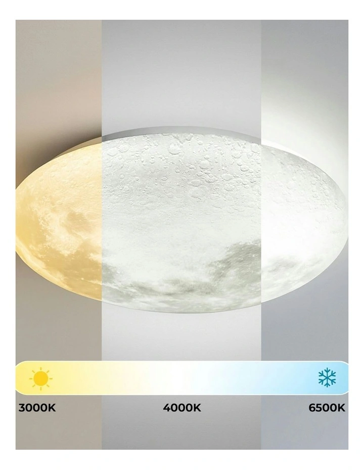 Luna Moon Tri Colour Dimmable Small LED Ceiling Light in Grey image 5