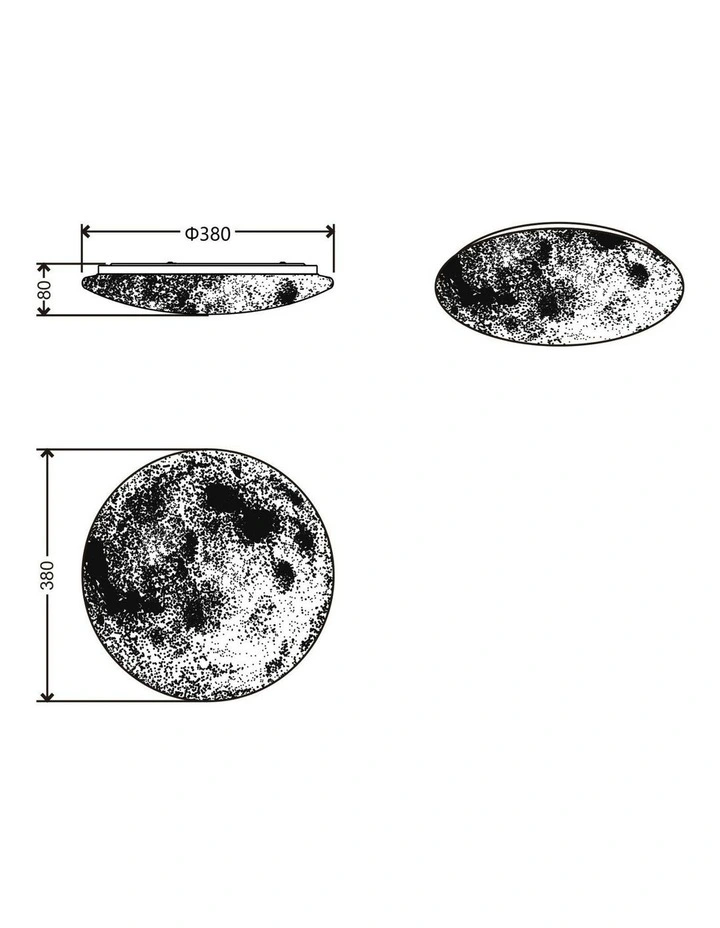 Luna Moon Tri Colour Dimmable Small LED Ceiling Light in Grey image 6