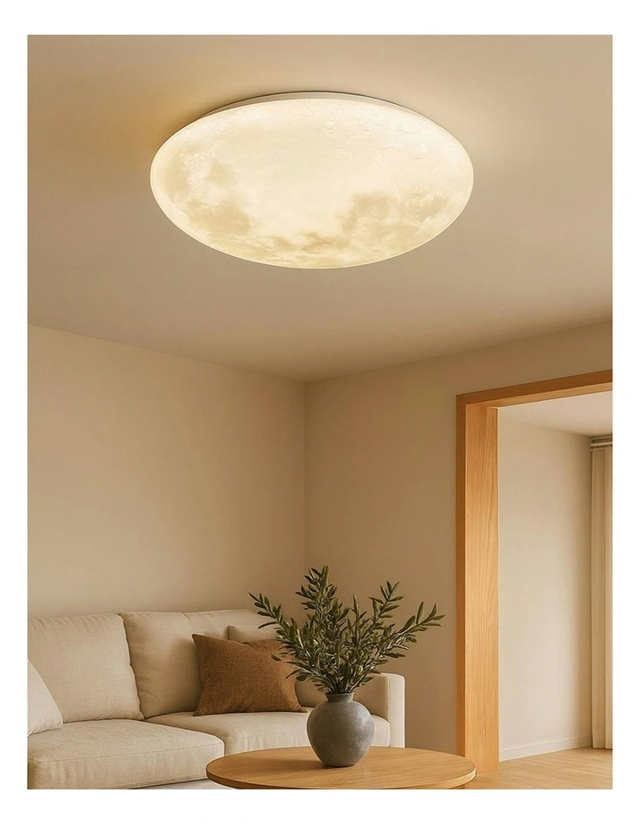 Luna Moon Tri Colour Dimmable Large LED Ceiling Light in Grey image 5