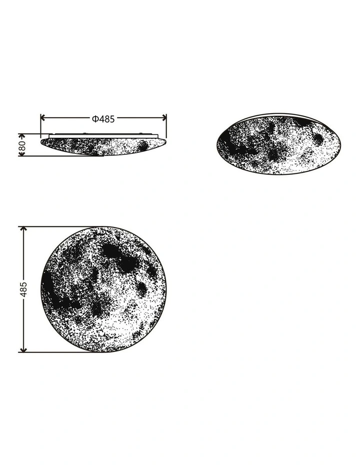Luna Moon Tri Colour Dimmable Large LED Ceiling Light in Grey image 7