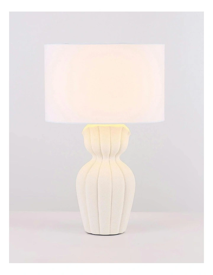 Elina Ceramic Table Lamp in White image 4