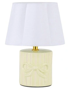 Miri Ribbon Bow Ceramic Table Lamp in Green