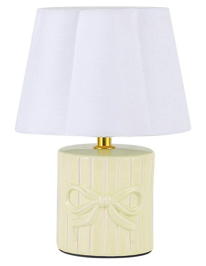 Miri Ribbon Bow Ceramic Table Lamp in Green image 1