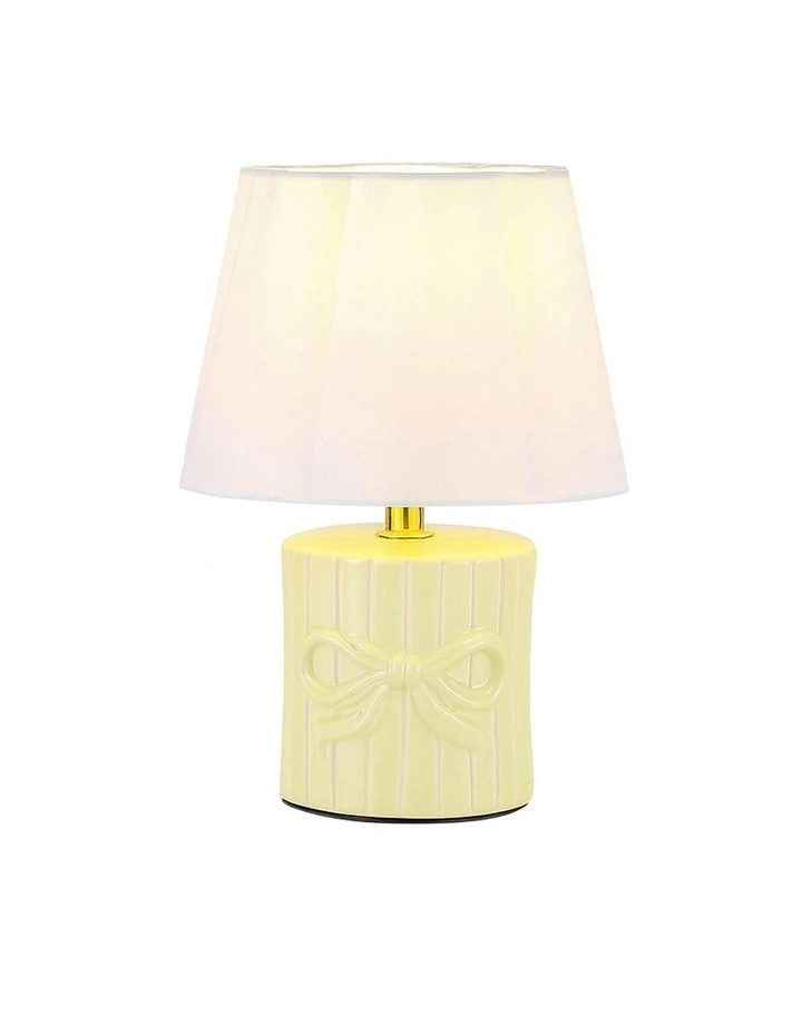 Miri Ribbon Bow Ceramic Table Lamp in Green image 2