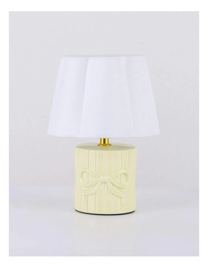 Miri Ribbon Bow Ceramic Table Lamp in Green image 3