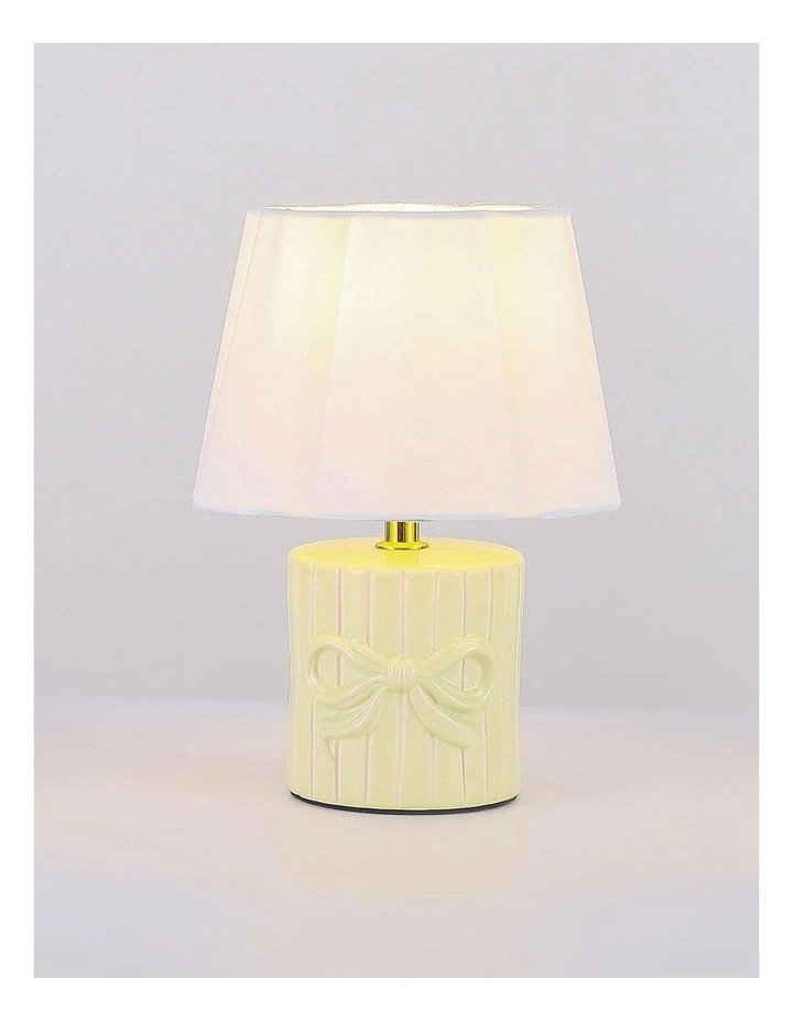 Miri Ribbon Bow Ceramic Table Lamp in Green image 4