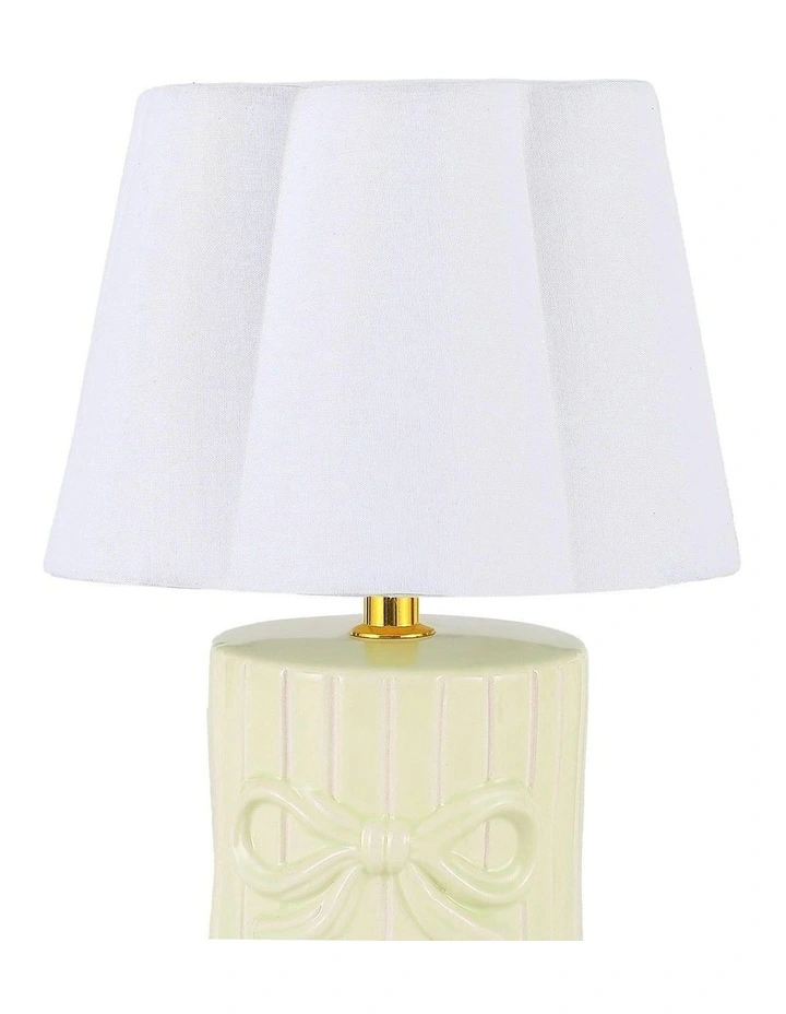 Miri Ribbon Bow Ceramic Table Lamp in Green image 5