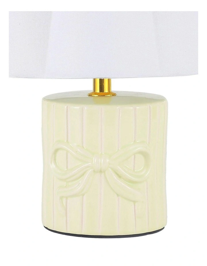 Miri Ribbon Bow Ceramic Table Lamp in Green image 6