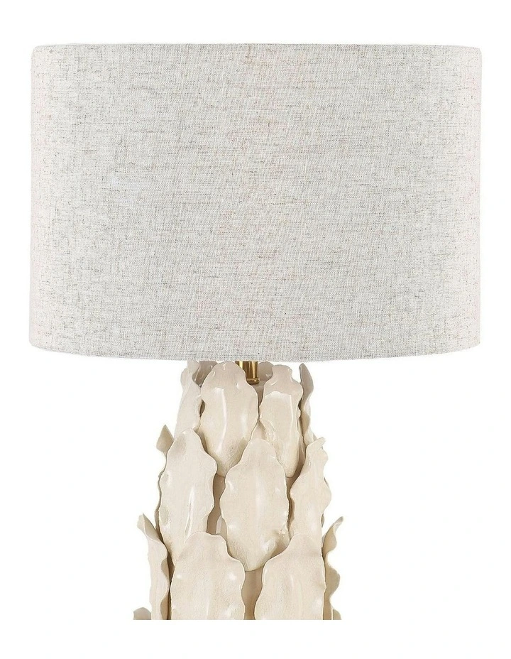 Layered Leaf Ceramic Table Lamp in Beige image 5